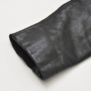 極美品 RICK OWENS リックオウエンス 変形 レザージャケット フード付き RP 9717/LSHO ラムレザー ブラック シルバー金具 サイズ38 中古 4a009325
