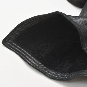 極美品 RICK OWENS リックオウエンス 変形 レザージャケット フード付き RP 9717/LSHO ラムレザー ブラック シルバー金具 サイズ38 中古 4a009325