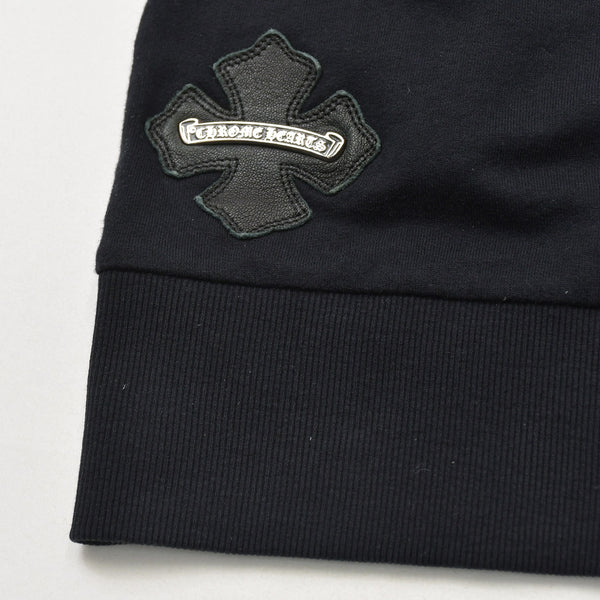 新品同様 CHROME HEARTS クロムハーツ カーディガン クロスボールボタン クロスパッチ コットン シルバー925 ブラック シルバー金具 サイズM 中古 4a009341