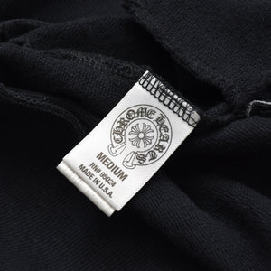 新品同様 CHROME HEARTS クロムハーツ カーディガン クロスボールボタン クロスパッチ コットン シルバー925 ブラック シルバー金具 サイズM 中古 4a009341