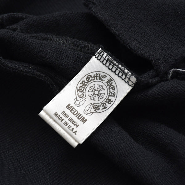 新品同様 CHROME HEARTS クロムハーツ カーディガン クロスボールボタン クロスパッチ コットン シルバー925 ブラック シルバー金具 サイズM 中古 4a009341