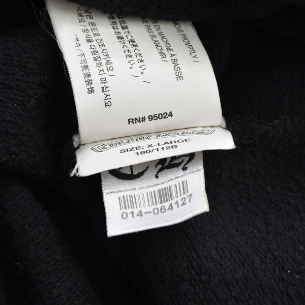 極美品 CHROME HEARTS クロムハーツ STENCIL HOODIE 袖ステンシル バックホースシュー プリント プルオーバーパーカー ブラック サイズXL 中古 4a009377
