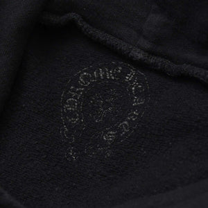 極美品 CHROME HEARTS クロムハーツ STENCIL HOODIE 袖ステンシル バックホースシュー プリント プルオーバーパーカー ブラック サイズXL 中古 4a009377