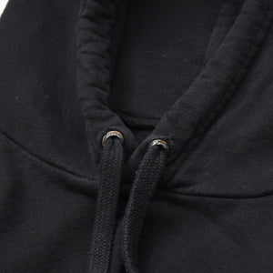 極美品 CHROME HEARTS クロムハーツ STENCIL HOODIE 袖ステンシル バックホースシュー プリント プルオーバーパーカー ブラック サイズXL 中古 4a009377