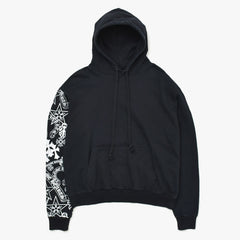 Very Good Condition CHROME HEARTS Arm Stencil Hoodie Parka Cotton Black White Size S Used 4a009378