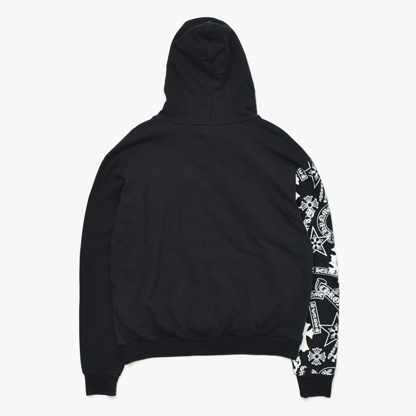 Very Good Condition CHROME HEARTS Arm Stencil Hoodie Parka Cotton Black White Size S Used 4a009378