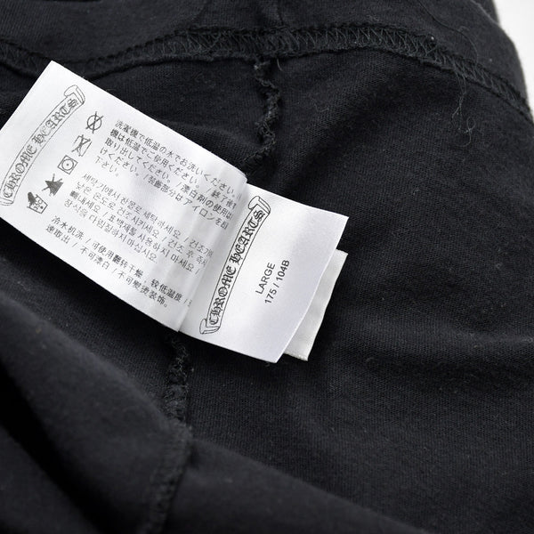 Very Good Condition CHROME HEARTS Sleeve CH Plus Old English Logo Long T Black White Size L Used 4a009379