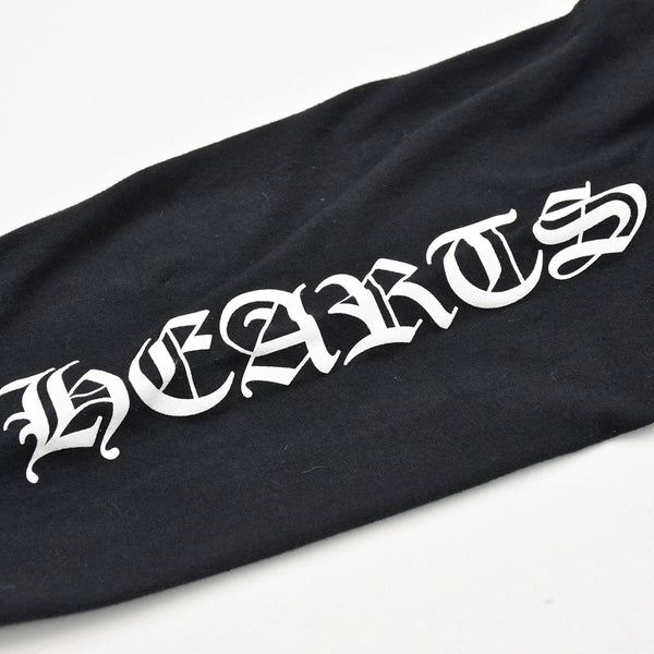 Very Good Condition CHROME HEARTS Sleeve CH Plus Old English Logo Long T Black White Size L Used 4a009379