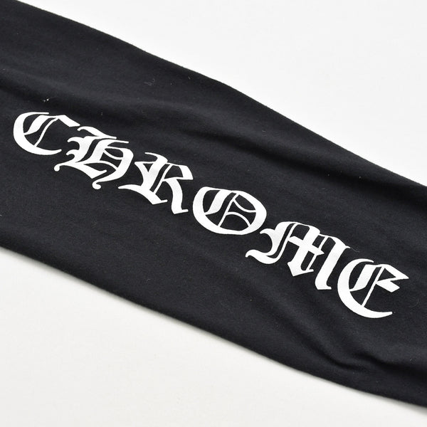 Very Good Condition CHROME HEARTS Sleeve CH Plus Old English Logo Long T Black White Size L Used 4a009379