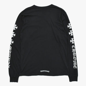 Very Good Condition CHROME HEARTS Sleeve CH Plus Old English Logo Long T Black White Size L Used 4a009379