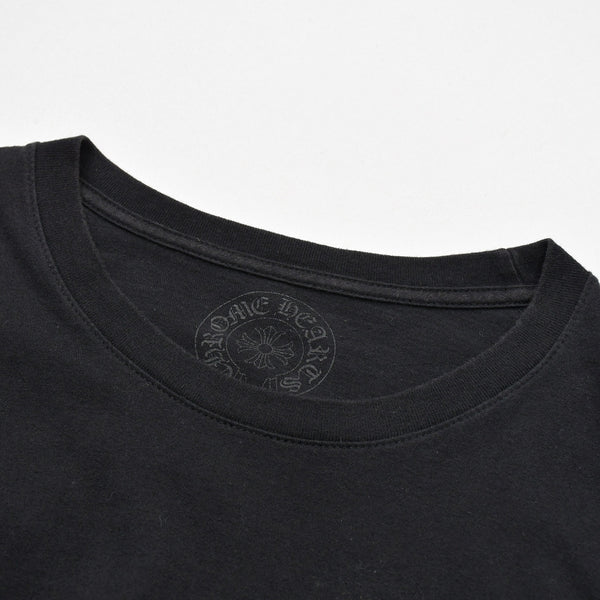 Very Good Condition CHROME HEARTS Sleeve CH Plus Old English Logo Long T Black White Size L Used 4a009379