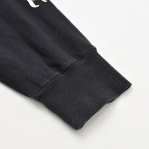 Very Good Condition CHROME HEARTS Sleeve CH Plus Old English Logo Long T Black White Size L Used 4a009379