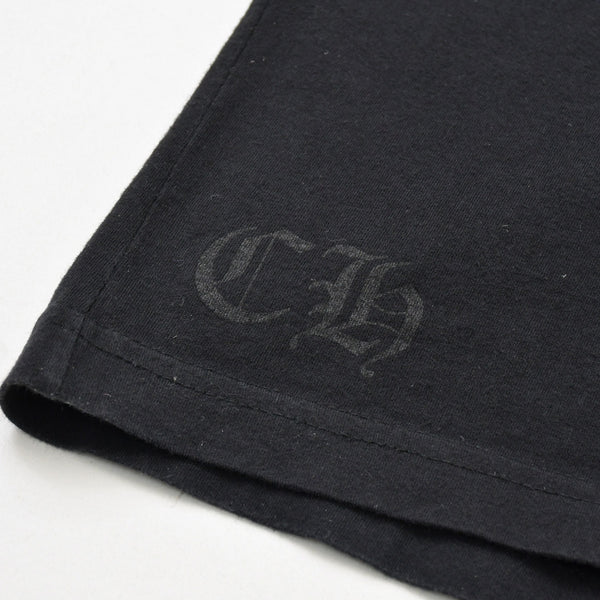 Very Good Condition CHROME HEARTS Sleeve CH Plus Old English Logo Long T Black White Size L Used 4a009379