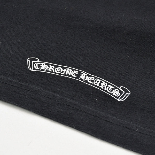 Very Good Condition CHROME HEARTS Sleeve CH Plus Old English Logo Long T Black White Size L Used 4a009379