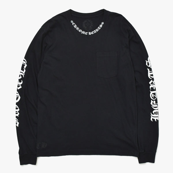 CHROME HEARTS Neck Logo Long Sleeve Tee Neck Logo Long Sleeve Tee Black Size L Good Condition Used 4a009380