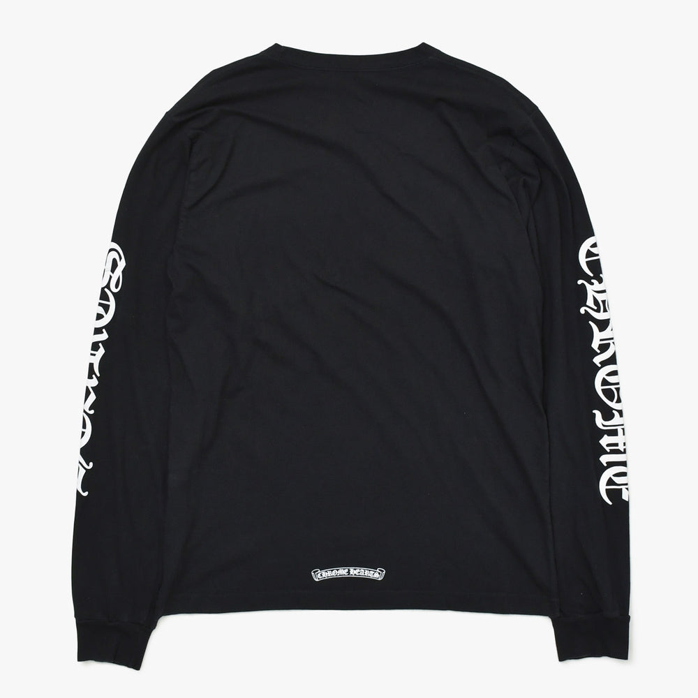 CHROME HEARTS クロムハーツ Neck Logo Long Sleeve Tee ネックロゴ ロングスリーブティ ブラック サイズL 美品 中古 4a009380