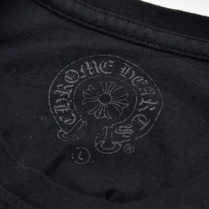 Very Good Condition CHROME HEARTS Men's Half Sleeve Pocket T-Shirt CH Cross Hairy Dagger Black Size L Used 4a009381