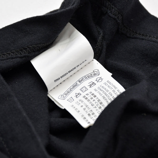 Very Good Condition CHROME HEARTS Men's Half Sleeve Pocket T-Shirt CH Cross Hairy Dagger Black Size L Used 4a009381