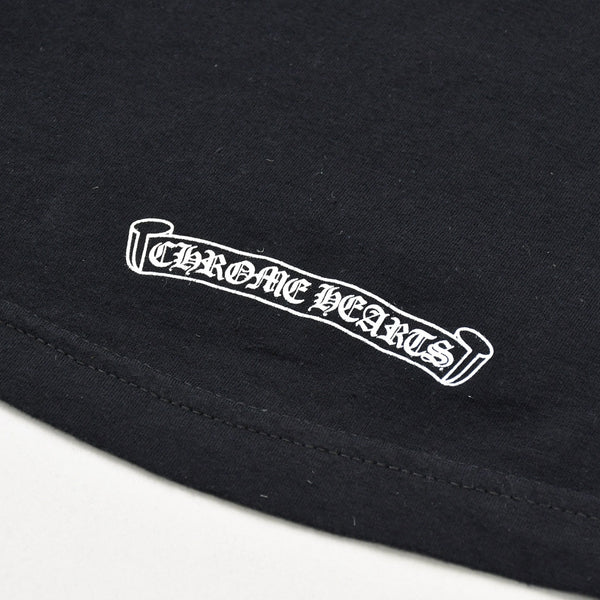 Very Good Condition CHROME HEARTS Men's Half Sleeve Pocket T-Shirt CH Cross Hairy Dagger Black Size L Used 4a009381