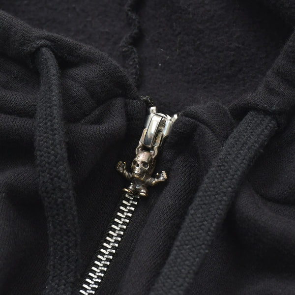 Very Good Condition CHROME HEARTS Foti Harristita Zip Up Parka Scroll Logo Star Black Silver Size L Used 4a009382