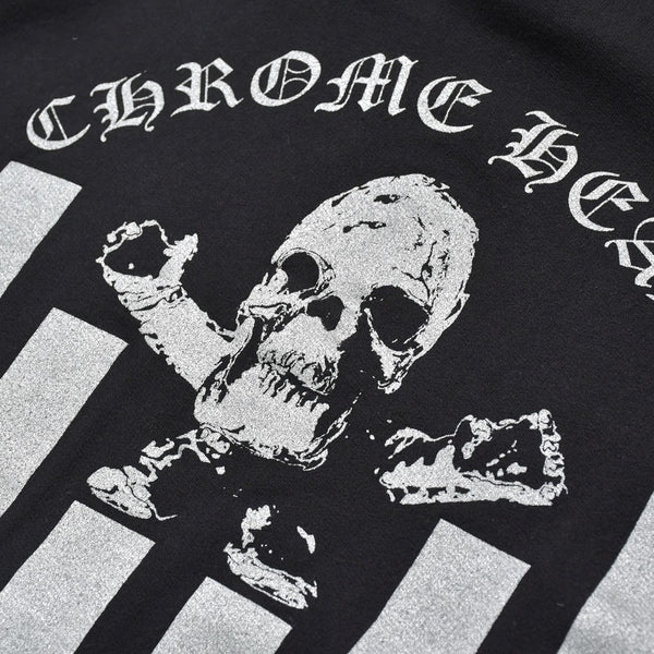 Very Good Condition CHROME HEARTS Foti Harristita Zip Up Parka Scroll Logo Star Black Silver Size L Used 4a009382