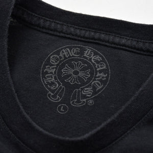 CHROME HEARTS クロムハーツ CHプラス バッククロス プリント 長袖Tシャツ コットン ブラック サイズL 美品 中古 4a009384