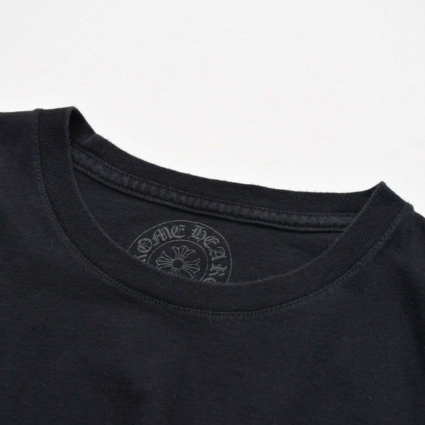 CHROME HEARTS クロムハーツ CHプラス バッククロス プリント 長袖Tシャツ コットン ブラック サイズL 美品 中古 4a009384