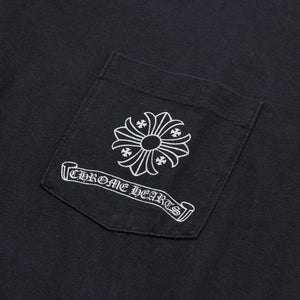 CHROME HEARTS クロムハーツ CHプラス バッククロス プリント 長袖Tシャツ コットン ブラック サイズL 美品 中古 4a009384