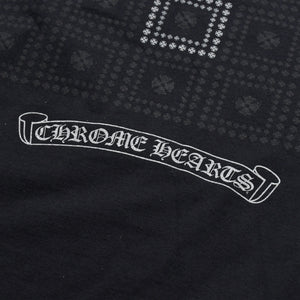 CHROME HEARTS クロムハーツ CHプラス バッククロス プリント 長袖Tシャツ コットン ブラック サイズL 美品 中古 4a009384