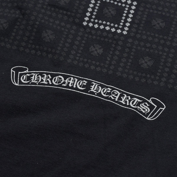 CHROME HEARTS クロムハーツ CHプラス バッククロス プリント 長袖Tシャツ コットン ブラック サイズL 美品 中古 4a009384