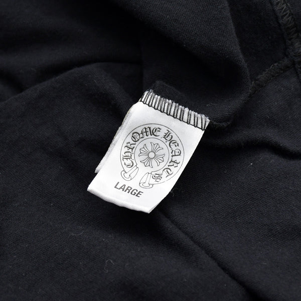 CHROME HEARTS クロムハーツ CHプラス バッククロス プリント 長袖Tシャツ コットン ブラック サイズL 美品 中古 4a009384