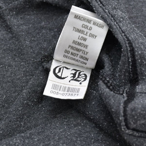 CHROME HEARTS Henley Neck Long Sleeve T-Shirt U.S.AGray with silver hardware, size S, excellent condition, pre-owned. (Item number: 4a009385)