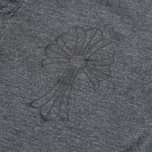 CHROME HEARTS Henley Neck Long Sleeve T-Shirt U.S.AGray with silver hardware, size S, excellent condition, pre-owned. (Item number: 4a009385)