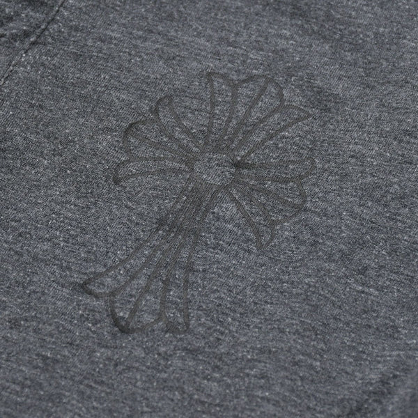 CHROME HEARTS Henley Neck Long Sleeve T-Shirt U.S.AGray with silver hardware, size S, excellent condition, pre-owned. (Item number: 4a009385)