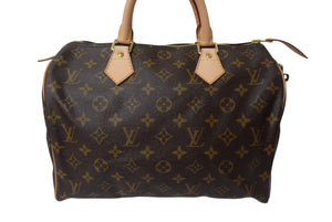 極美品 LOUIS VUITTON ルイヴィトン スピーディ30 ハンドバッグ M41526 旧型 モノグラムキャンバス ブラウン 中古 4c069417