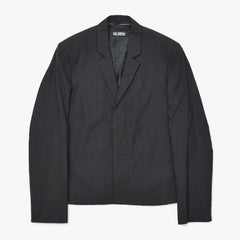 RAF SIMONS ラフ シモンズ 07SS シングル テーラードジャケット ブレザー サイズ44 ウール グレー アーカイブ 比翼 美品 中古 4a009428
