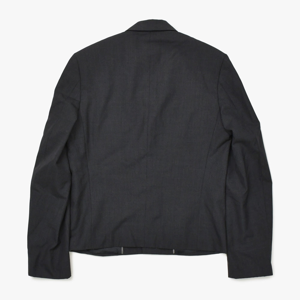 RAF SIMONS ラフ シモンズ 07SS シングル テーラードジャケット ブレザー サイズ44 ウール グレー アーカイブ 比翼 美品 中古 4a009428
