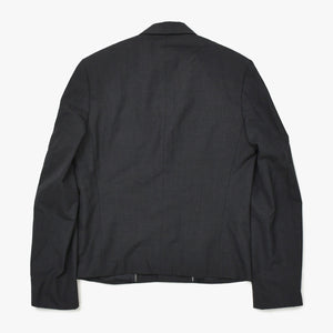 RAF SIMONS ラフ シモンズ 07SS シングル テーラードジャケット ブレザー サイズ44 ウール グレー アーカイブ 比翼 美品 中古 4a009428