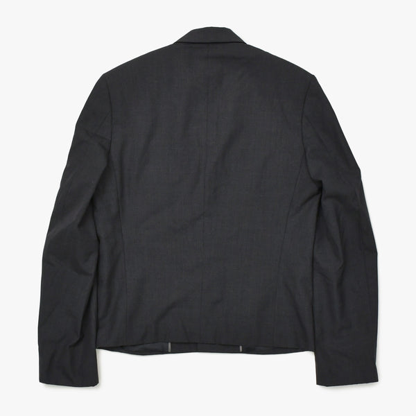 RAF SIMONS ラフ シモンズ 07SS シングル テーラードジャケット ブレザー サイズ44 ウール グレー アーカイブ 比翼 美品 中古 4a009428