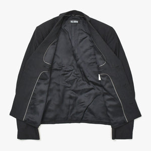RAF SIMONS ラフ シモンズ 07SS シングル テーラードジャケット ブレザー サイズ44 ウール グレー アーカイブ 比翼 美品 中古 4a009428
