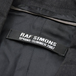 RAF SIMONS ラフ シモンズ 07SS シングル テーラードジャケット ブレザー サイズ44 ウール グレー アーカイブ 比翼 美品 中古 4a009428