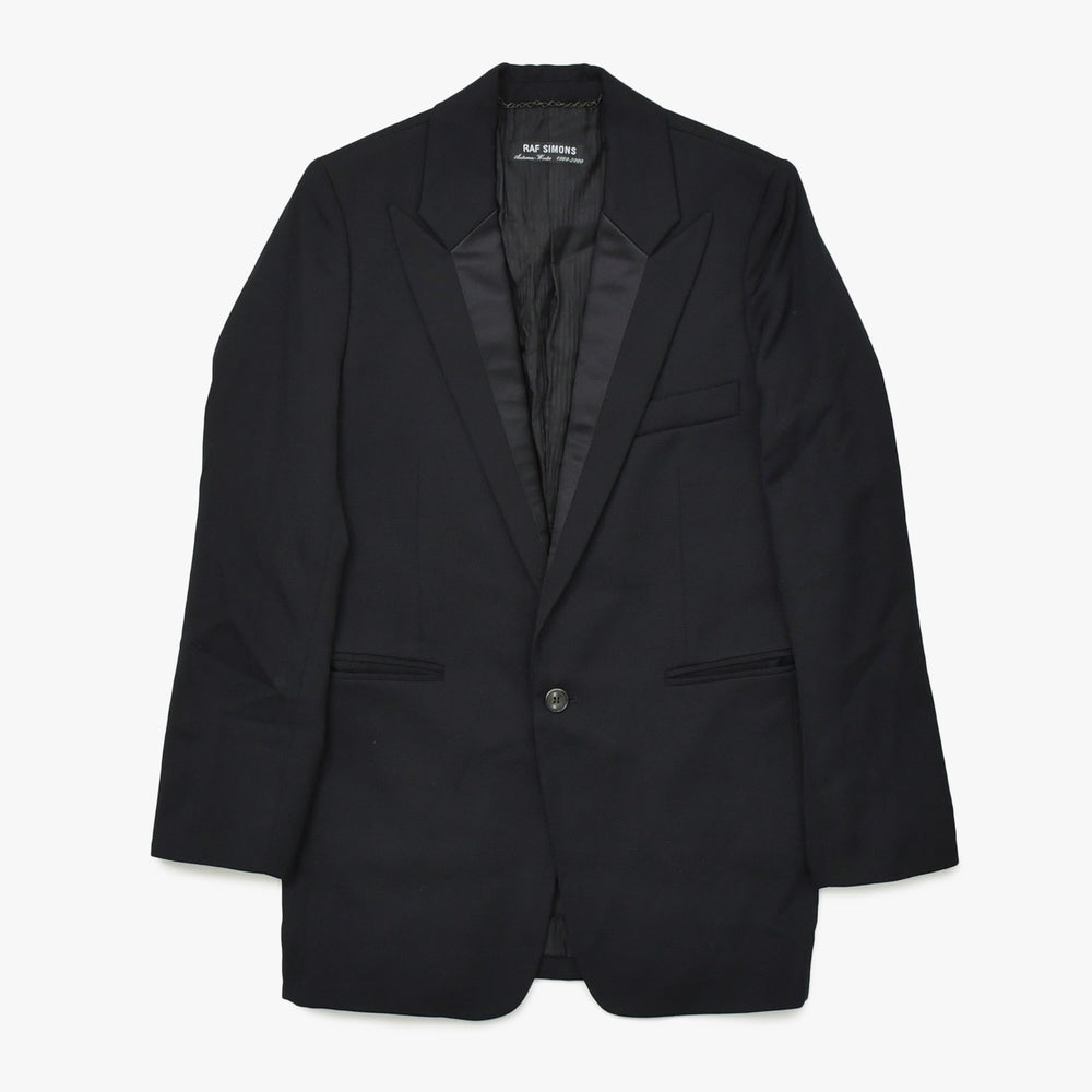 極美品 RAF SIMONS ラフシモンズ 99AW シングル テーラードジャケット サイズ46 ブラック ウール アーカイブ ディスオーダー期 中古 4a009435