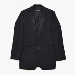 極美品 RAF SIMONS ラフシモンズ 99AW シングル テーラードジャケット サイズ46 ブラック ウール アーカイブ ディスオーダー期 中古 4a009435