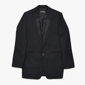 極美品 RAF SIMONS ラフシモンズ 99AW シングル テーラードジャケット サイズ46 ブラック ウール アーカイブ ディスオーダー期 中古 4a009435