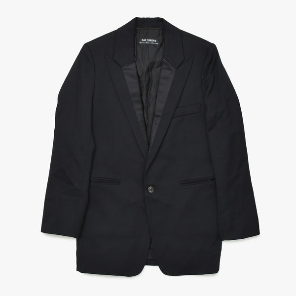 極美品 RAF SIMONS ラフシモンズ 99AW シングル テーラードジャケット サイズ46 ブラック ウール アーカイブ ディスオーダー期 中古 4a009435