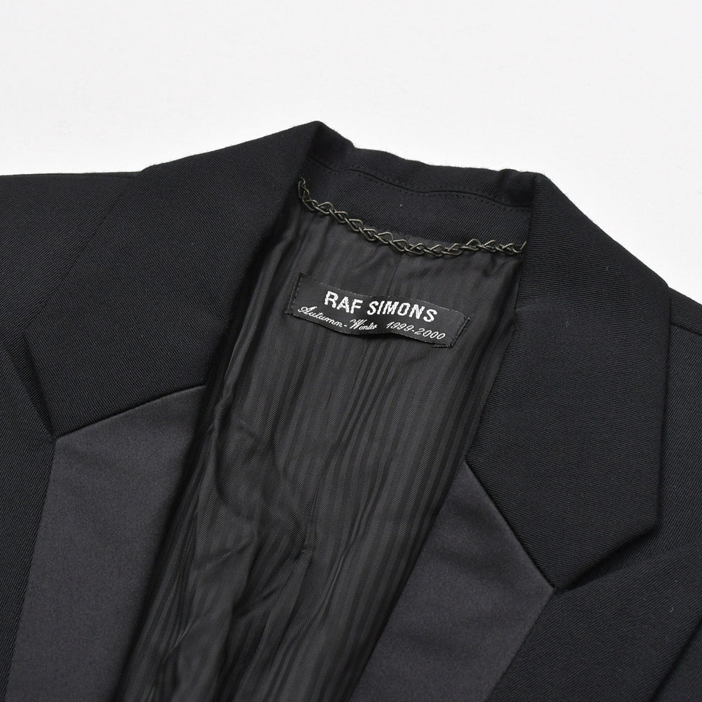 極美品 RAF SIMONS ラフシモンズ 99AW シングル テーラードジャケット サイズ46 ブラック ウール アーカイブ ディスオーダー期 中古 4a009435