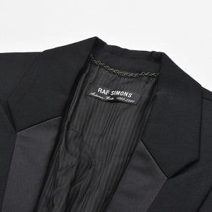 極美品 RAF SIMONS ラフシモンズ 99AW シングル テーラードジャケット サイズ46 ブラック ウール アーカイブ ディスオーダー期 中古 4a009435