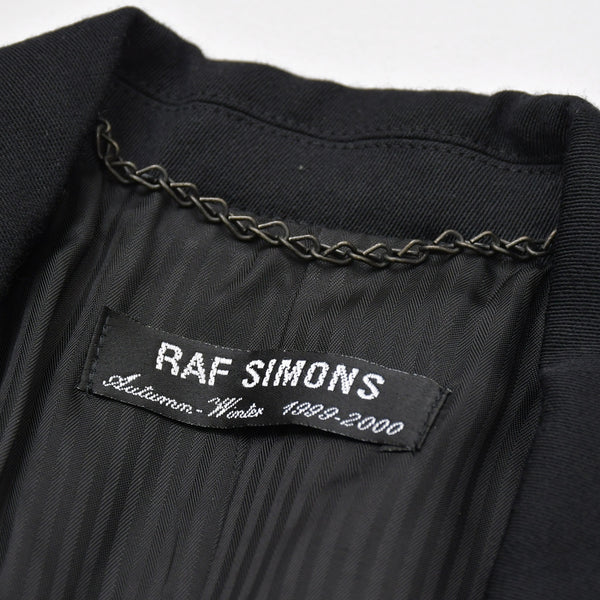極美品 RAF SIMONS ラフシモンズ 99AW シングル テーラードジャケット サイズ46 ブラック ウール アーカイブ ディスオーダー期 中古 4a009435