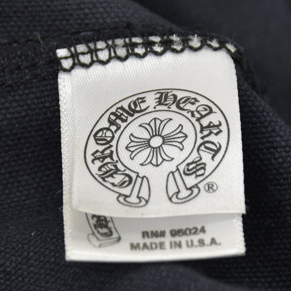 CHROME HEARTS クロムハーツ ホースシュー プリント キャンバス トートバッグ ブラック 美品 中古 4a000952