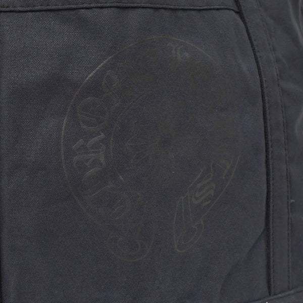 CHROME HEARTS クロムハーツ ホースシュー プリント キャンバス トートバッグ ブラック 美品 中古 4a000952